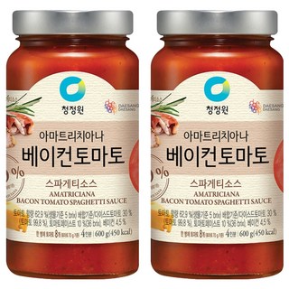 청정원 아마트리치아나 베이컨 토마토 스파게티소스, 600g, 2개