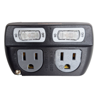 PowerSync 包爾星克 2開2插3P轉2P壁插 TC2300 10.2 x 5.8 x 3.4cm 黑色, 1個