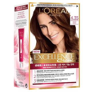 L'OREAL PARiS 巴黎萊雅 優媚霜三重護髮染髮霜 Excellence Creme 4.35 暖栗棕, 1組