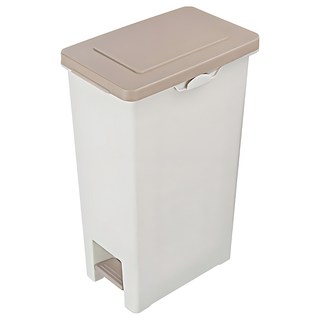 KEYWAY 聯府 長島踏式垃圾桶, VO-028 奶茶色, 1個