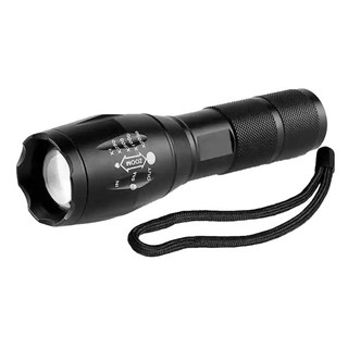 L2防身強光變焦手電筒套組, CREE L2燈珠, 500公尺最大射程, 5段調光, 航空鋁合金, 黑色, 1組