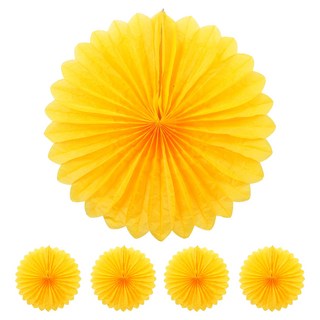 PARTYSHOW 紙扇花 5入, 黃色