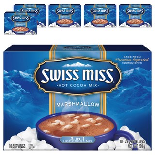 SWISS MISS 牛奶可可粉 棉花糖, 原裝進口 香醇濃郁 冷熱皆宜, 28g, 10包, 6盒