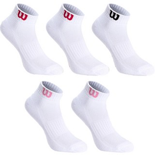 Wilson 女款運動氣墊基本款LOGO點綴踝襪 5雙, 混色