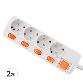 Carnix Thanos 獨立開關多孔插座 4孔 16A, 3m, 2個