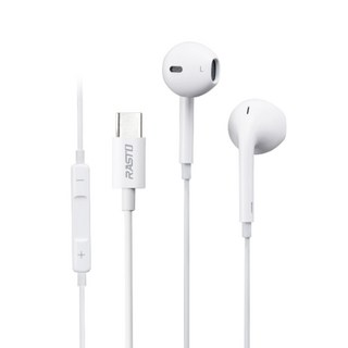 RASTO Type C線控耳機 120cm, RS49, 白色