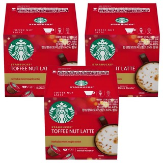 STARBUCKS 星巴克 太妃核果風味拿鐵 咖啡膠囊 5.5g 6顆入+牛奶膠囊 15.8g 6顆入, 127.8g, 1盒, 3盒