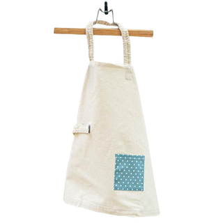 eguchitoys 小小孩的圍裙 L(59 x 55.5cm), 在家蒙特梭利 米色 + 藍色, 1件