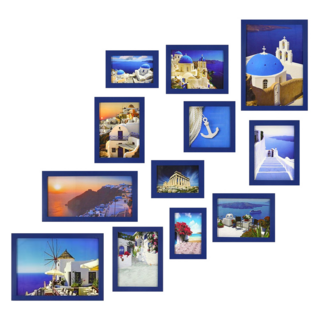 iINDOORS 英倫家居 北歐簡約實木相框 12件, 藍色, 1件