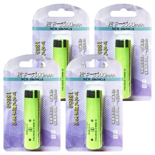 Panasonic 18650GA 可充式鋰單電池, 3300mAh, 低自放電率, 1顆, 4個