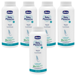 Chicco 寶貝 嬰兒植萃細緻爽身粉 150g 適用年齡0m+ 通過皮膚科醫師臨床測試, 5瓶