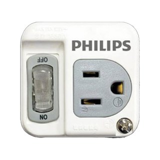 PHILIPS 飛利浦 節能開關1開1電腦壁插 CHP3010W/96, 56mm, 白色, 5個