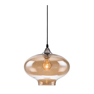 Honey Comb 席哈克電鍍干邑玻璃餐廳吊燈，琥珀色玻璃燈罩，現代簡約設計，餐廳吧台適用, 透明色