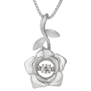 Crossfor New York 女款項鍊 Noble Rose高貴玫瑰，玫瑰造型S925純銀項鍊，長度40+5cm, 21.6 x 12.2 x 5.1mm