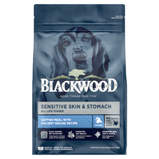BLACKWOOD 功能性配方 鯰魚 + 珍珠麥 成犬用, 滋補養生, 10lb, 1袋