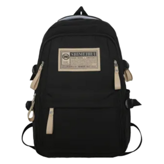 KOKOYI 新款韓版純色多層次收納防潑水雙肩抗震後背包, 32 x 18 x 45cm, 黑色