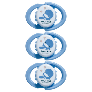 KU.KU Duckbill 酷咕鴨 安撫奶嘴 寬基部造型設計 適合寶寶口腔吸吮 食品級液態矽膠 安全無毒, 6個月以上, KU5504, 3個