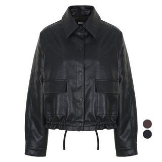 ab.f.z 女款雙口袋下擺抓皺人造皮革外套 AFZ5HL01A (24SS百貨專櫃正品)