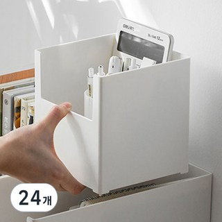 가규 국내생산 팬트리 정리함 리빙박스, 화이트, 24개