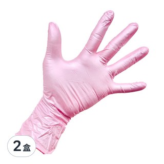 MEDIHAND 美恆 NBR珠光手套, 100個一盒, XS, 粉色, 2盒