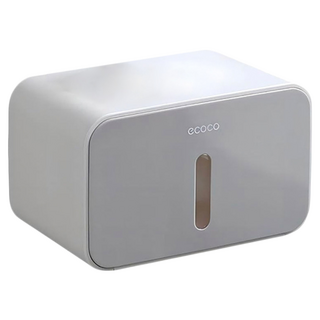 ecoco 意可可 簡約防水免打孔無痕壁掛式衛生紙架, 灰色, 1個
