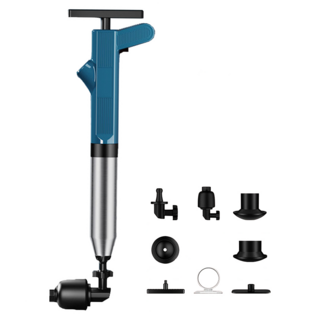 304不鏽鋼管道疏通器 藍色 八件組全配包, 55 x 18 x 8.5cm