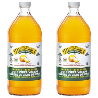 FILSINGERS 有機未過濾蘋果醋 天然發酵製成 無人工添加糖 化學添加劑, 945ml, 2瓶