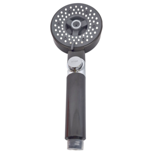 微米負離子美膚蓮蓬頭 含PP棉濾芯5入 五檔切換 一鍵止水 ABS材質, 1組, 黑色