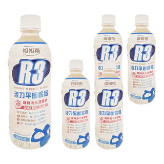 維維樂 R3活力平衡飲品PLUS 符合WHO低滲透壓建議 補充水分與電解質 添加麩醯胺酸 添加鋅, 500ml, 5瓶
