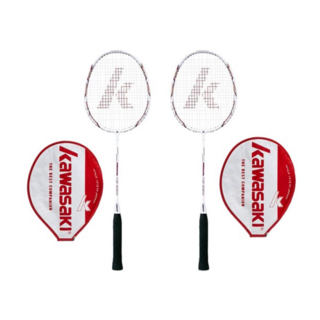 kawasaki 川崎 高級 Speed&Control 穿線鋁合金羽球拍 羽毛球拍 附半拍套 紅色, KBA550, 2支