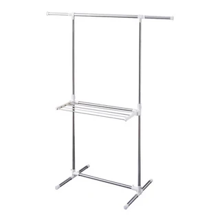 IRIS OHYAMA 愛麗思歐雅瑪 輕鬆組裝不鏽鋼曬衣架, 銀色