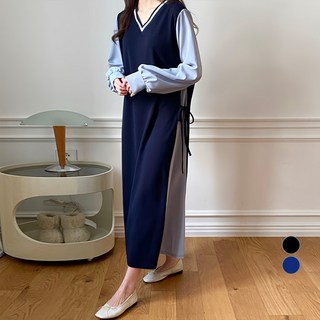 bori 女款 yoyo 寬鬆長版V領連身裙 大尺碼 孕婦裝 a752