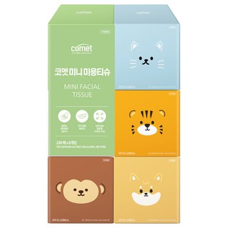 코멧 미니 미용티슈, 6팩, 230매