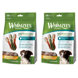 웰니스윔지스 강아지 밸류백 덴탈껌 M 12개입, 칫솔, 360g, 2개
