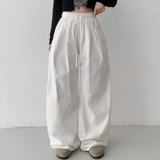 플랜데이 여성용 숏/미디움/롱 기장 자드 핀턱 밴딩 팬츠