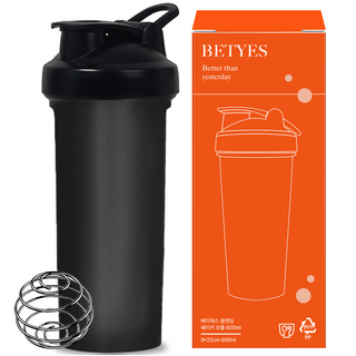 베티에스 블렌딩 쉐이커 보틀, 블랙, 600ml, 1개