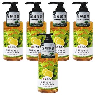 SOAPBERRY 古寶無患子 深層潔淨沐浴精華露 檸檬馬鞭草 95%以上天然來源成分 適合中性肌膚, 600g, 5瓶