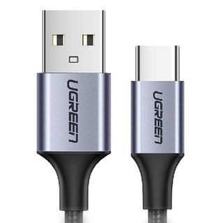 UGREEN 綠聯 USB Type-C充電線 Aluminum BRAID版, 1.5m, 黑色, 1條