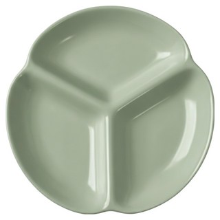 Homely Zakka 北歐三葉形陶瓷分隔餐盤, 奶油綠, 1個