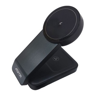 ASPOR 折疊多合一磁吸無線充電座 23W總輸出(最大), 黑色, 1個