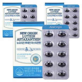 유한건강생활 뉴오리진 루테인 아스타잔틴 4.8g, 30정, 3개