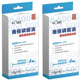 PAW PAW LAND 肉球世界 全齡犬貓 南極磷蝦營養補充條 17g, 10條, 腸道保健, 2盒