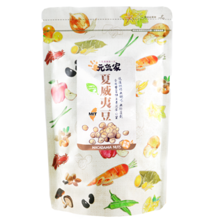 元氣家 烘焙原味夏威夷豆, 低溫烘焙，無調味，無防腐劑，含有豐富維生素及蛋白質, 200g, 1包