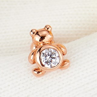noid-b 女性用 14K金 大鋯石 小熊 穿刺耳環