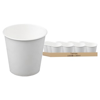 Tamsaa 純白紙杯 1000個 天然紙漿製造 乾淨的無印花紙杯, 1箱