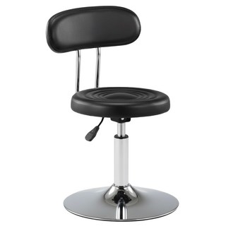 彬彬小舖 高密度海綿可升降靠背美容椅 圓盤款, 黑色, 1個
