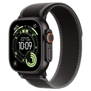 Apple 2025 Apple Watch Ultra3 黑色鈦金屬, GPS + 行動網路, M/L黑色配木炭色越野錶環, 49mm
