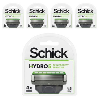 쉬크 하이드로 5 스킨프로텍트 센서티브 면도날, 4개입, 5개