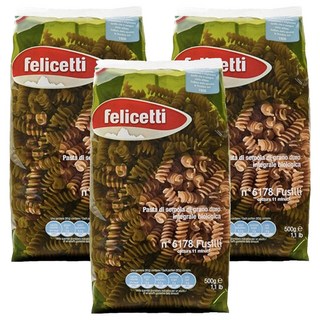 펠리체티 유기농 통밀 푸질리, 500g, 3개