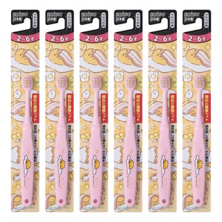 EBiSU 惠百施 兒童牙刷 一般毛 3歲以上, 蛋黃哥, 1入, 6支